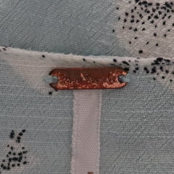 Free People Womens Blue Sz L French Quarter Mini Floral Wrap Sleeveless Dress - Picture 12 of 15